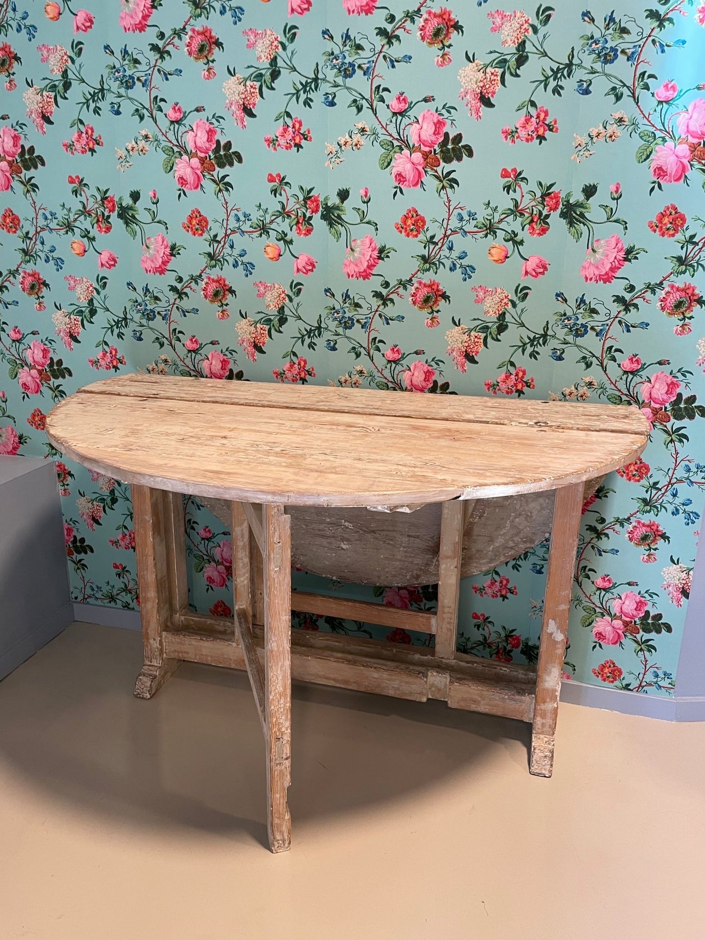 Antique Swedish Round Folding Scrape Table - Bon Ton goods