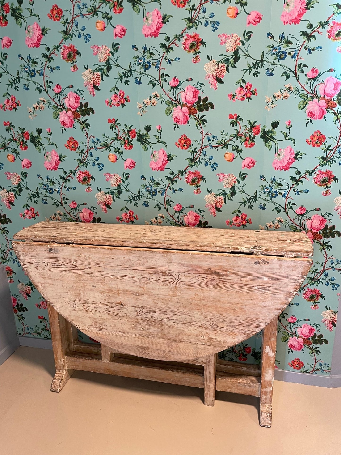 Antique Swedish Round Folding Scrape Table - Bon Ton goods