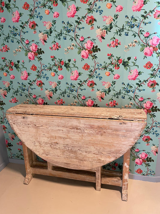Antique Swedish Round Folding Scrape Table - Bon Ton goods