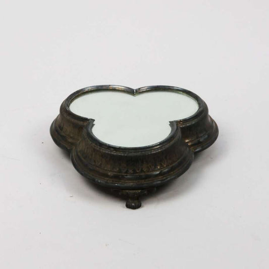 Antique Trefoil Mirror Plateau in Nickel Silver - Bon Ton goods