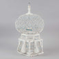 Antique White Wire Birdcage with Dome Top and Blue Accents - Bon Ton goods