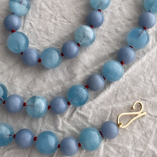 Aquamarine and Angelite Necklace | Mikkel Brøgger