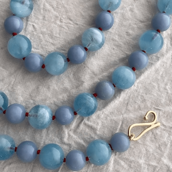 Aquamarine and Angelite Necklace | Mikkel Brøgger - Bon Ton goods