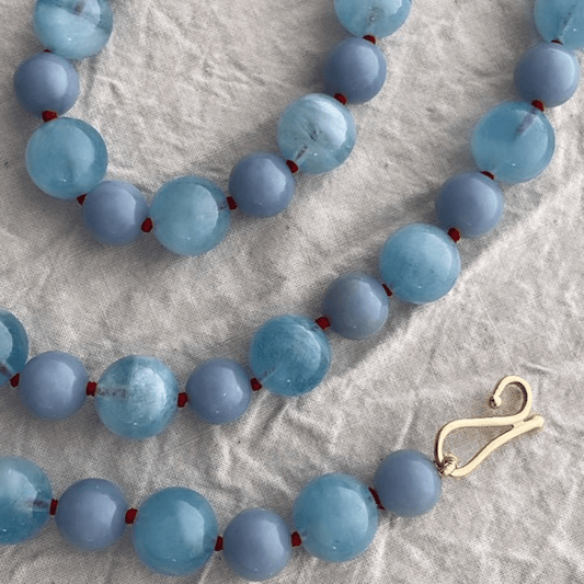 Aquamarine and Angelite Necklace | Mikkel Brøgger - Bon Ton goods