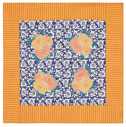 Arabesque Corolla Blue Natural Cotton Cloth 110x110 | Lisa Corti - Bon Ton goods