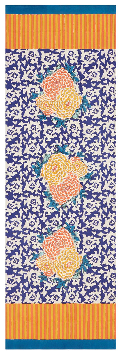 Arabesque Corolla Blue Natural - Table Runner | Lisa Corti - Bon Ton goods