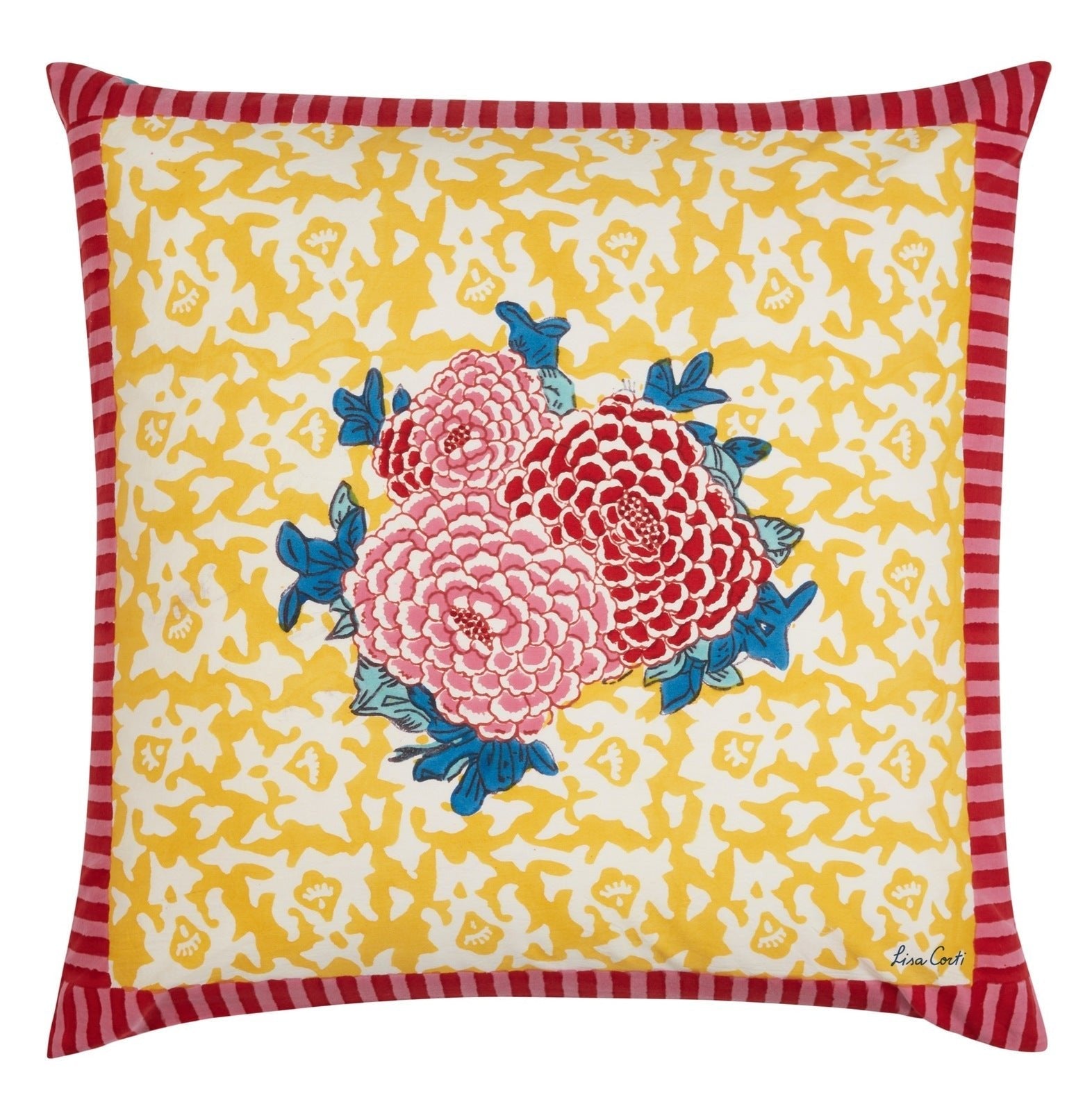 Arabesque Corolla Gold Natural Pillow Cushion Cover 60x60 | Lisa Corti - Bon Ton goods