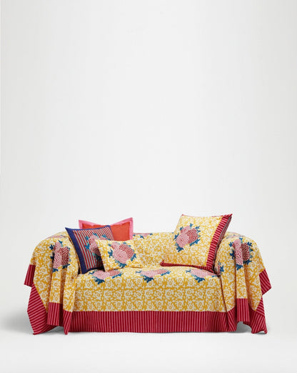 Arabesque Corolla Gold Natural Pillow Cushion Cover 60x60 | Lisa Corti - Bon Ton goods