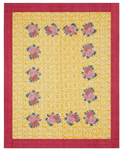 Arabesque Corolla Gold Natural - Reversible Quilt 220 x 270 | Lisa Corti - Bon Ton goods