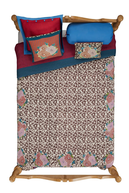Arabesque Corolla Natural Coffee Cushion Cover 45x45 | Lisa Corti - Bon Ton goods
