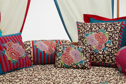Arabesque Corolla Natural Coffee Cushion Cover 60x60 | Lisa Corti - Bon Ton goods