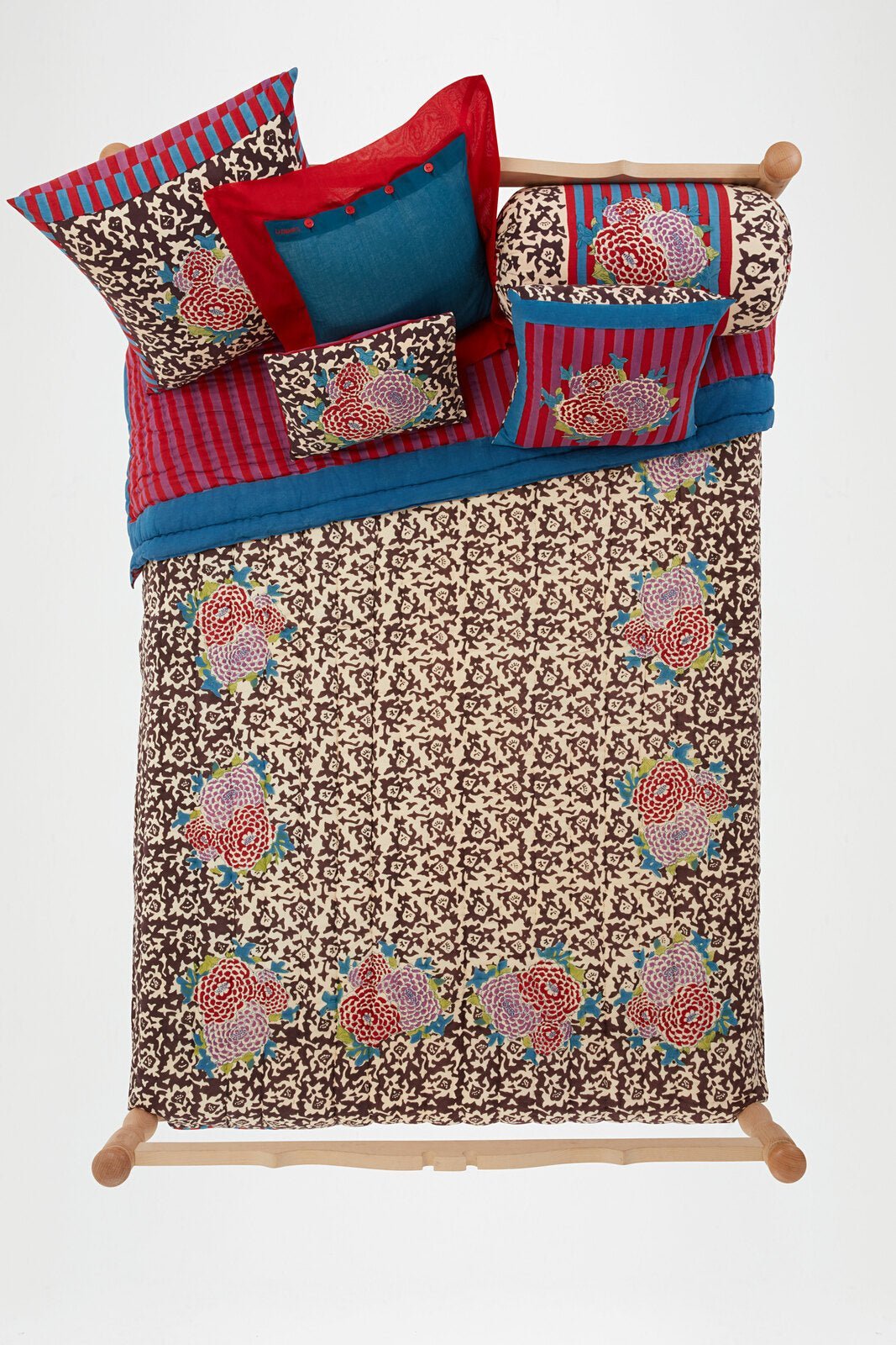 Arabesque Corolla Natural Coffee Cushion Cover 60x60 | Lisa Corti - Bon Ton goods