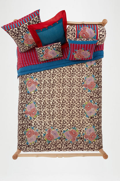 Arabesque Corolla Natural Coffee Cushion Cover 60x60 | Lisa Corti - Bon Ton goods