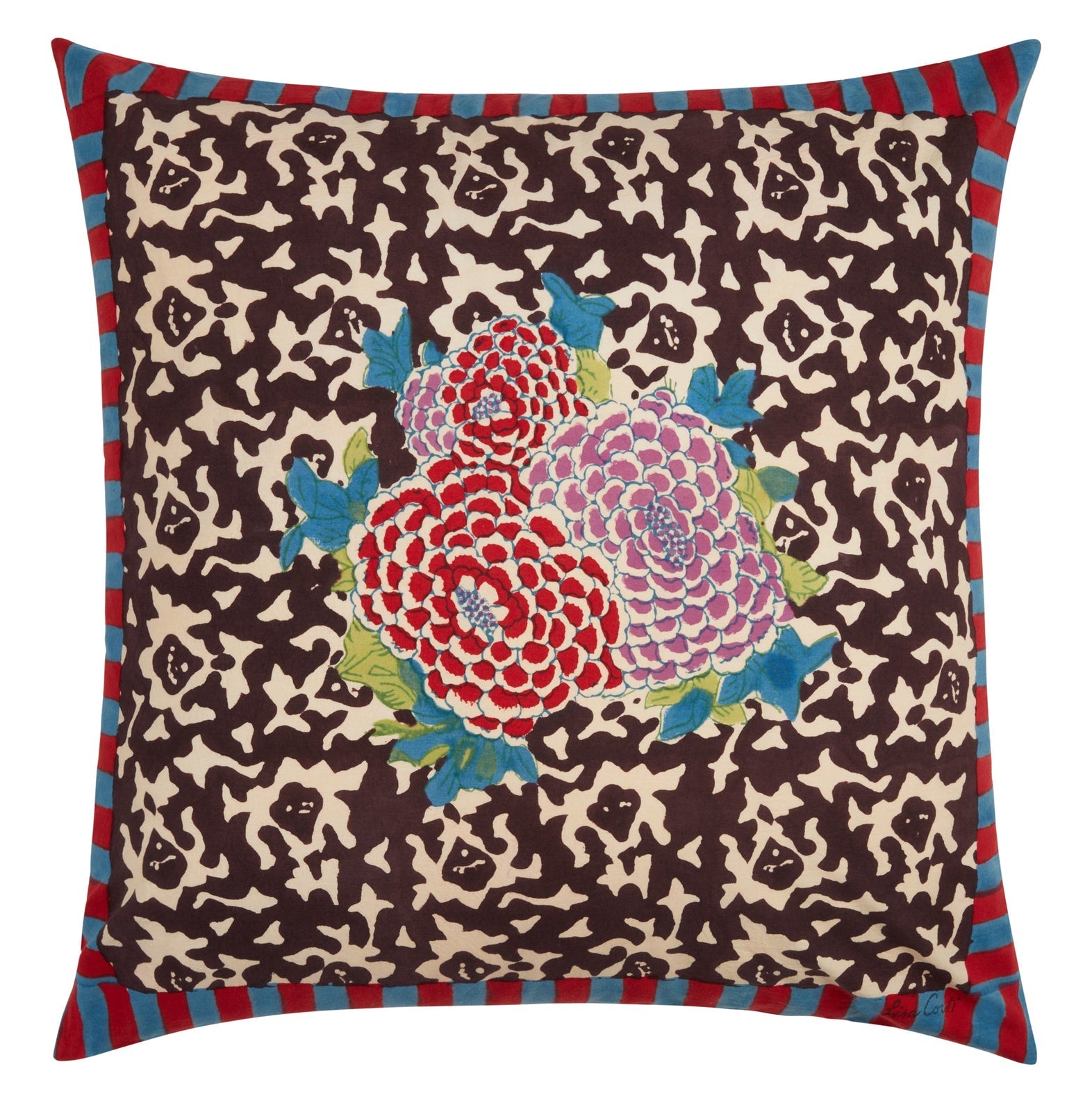 Arabesque Corolla Natural Coffee Cushion Cover 60x60 | Lisa Corti - Bon Ton goods