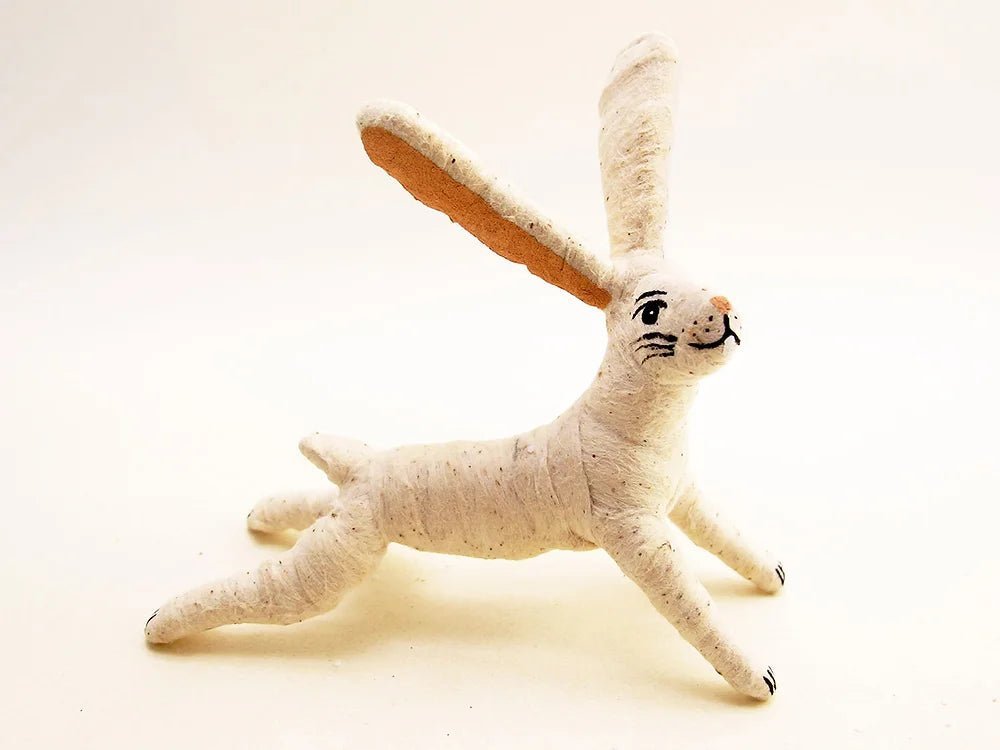 Assorted Leaping Bunny Rabbit | Vintage by Crystal Spun Cotton Ornament - Bon Ton goods
