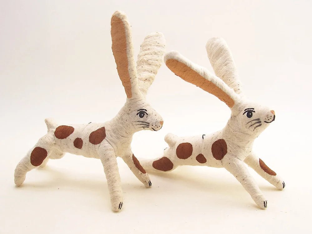 Assorted Leaping Bunny Rabbit | Vintage by Crystal Spun Cotton Ornament - Bon Ton goods