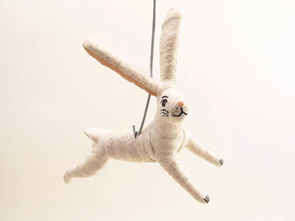 Assorted Leaping Bunny Rabbit | Vintage by Crystal Spun Cotton Ornament - Bon Ton goods