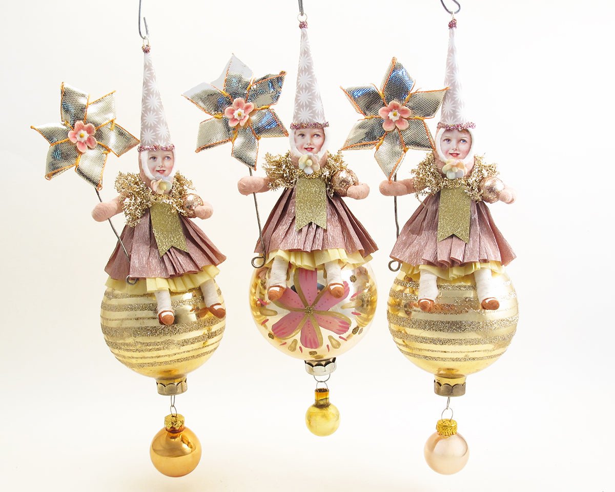 Assorted Princess On Ball Ornament | Vintage by Crystal Spun Cotton Ornament - Bon Ton goods