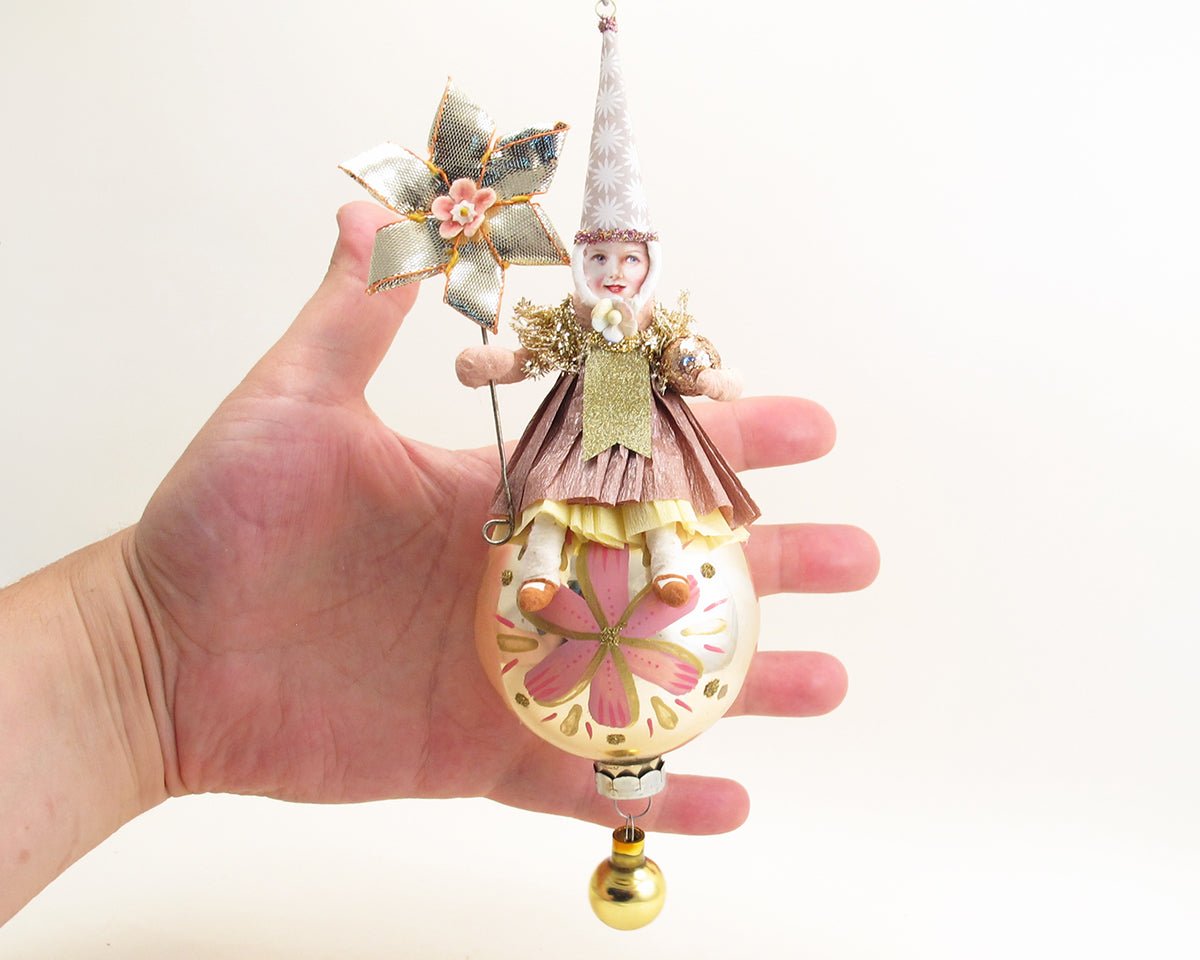 Assorted Princess On Ball Ornament | Vintage by Crystal Spun Cotton Ornament - Bon Ton goods