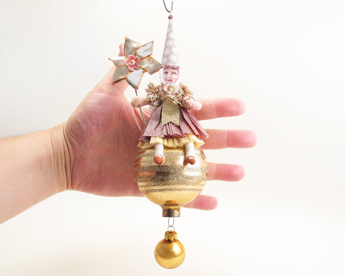 Assorted Princess On Ball Ornament | Vintage by Crystal Spun Cotton Ornament - Bon Ton goods