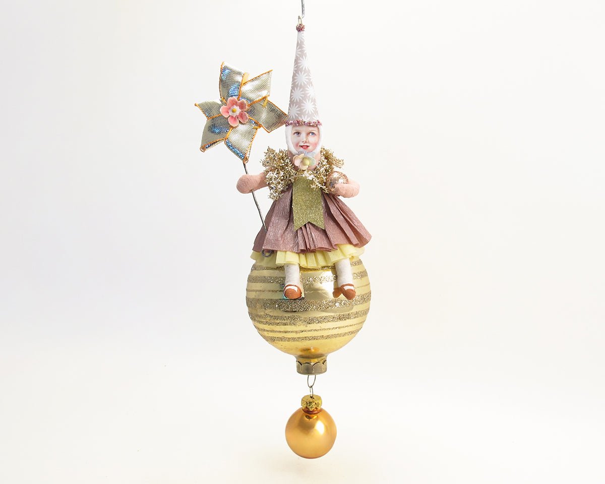 Assorted Princess On Ball Ornament | Vintage by Crystal Spun Cotton Ornament - Bon Ton goods