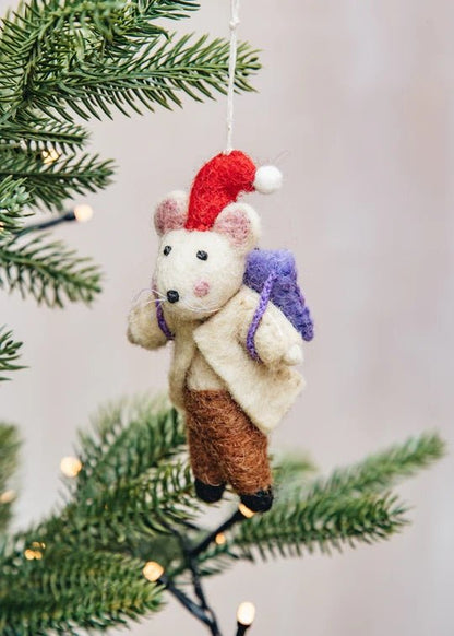 Backpacking Mouse | Christmas Ornament - Bon Ton goods