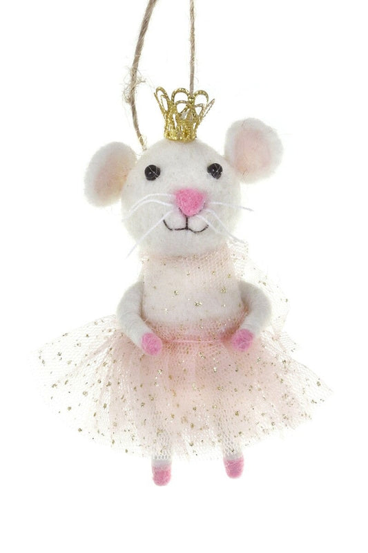 Ballerina Mouse Felt Christmas Ornament by Cody Foster