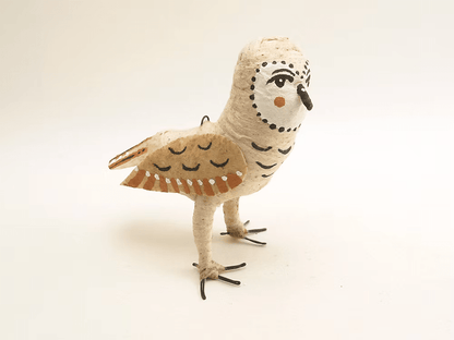 Barn Owl Ornament/Figure | Vintage by Crystal Spun Cotton Ornament - Bon Ton goods