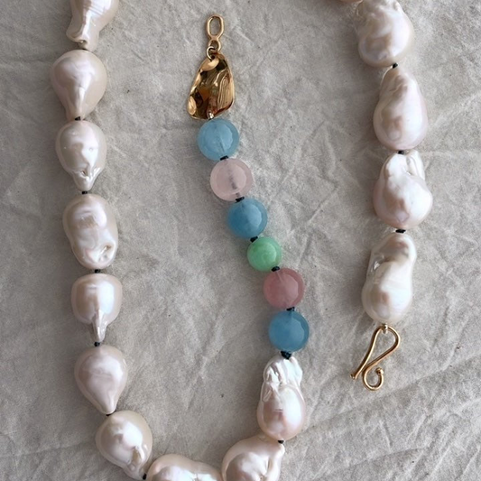 Baroque Pearl and Gemstone Necklace | Mikkel Brøgger