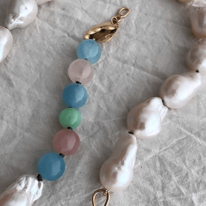 Baroque Pearl and Gemstone Necklace | Mikkel Brøgger - Bon Ton goods