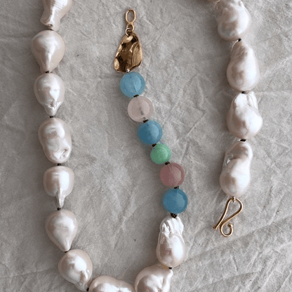 Baroque Pearl and Gemstone Necklace | Mikkel Brøgger - Bon Ton goods