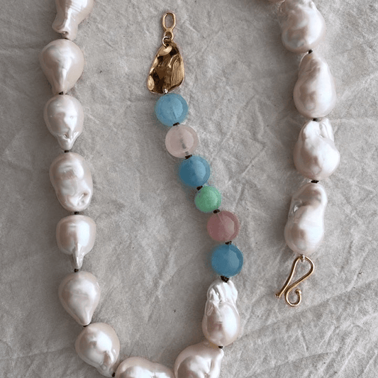 Baroque Pearl and Gemstone Necklace | Mikkel Brøgger - Bon Ton goods