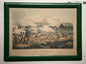 Battle of Waterloo — Antique Hand-Colored Print in Painted Green Frame - Bon Ton goods