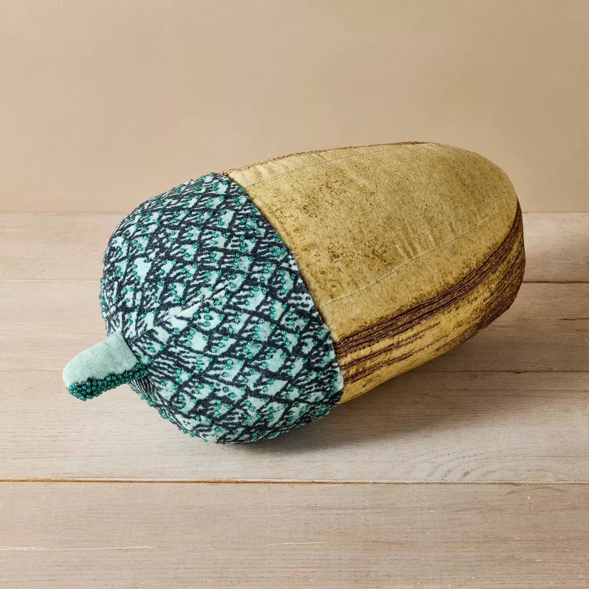 Beaded Acorn Novelty Pillow | John Derian - Bon Ton goods