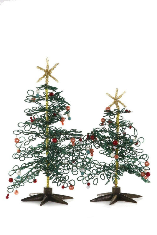 Beaded Christmas Trees – Two Sizes, Three Colors - Bon Ton goods