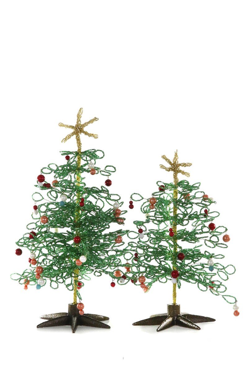 Beaded Christmas Trees – Two Sizes, Three Colors - Bon Ton goods