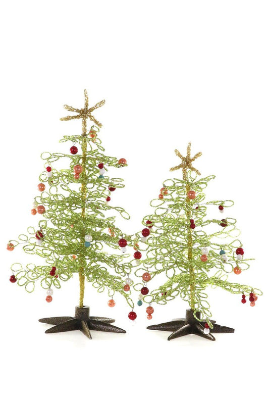Beaded Christmas Trees – Two Sizes, Three Colors - Bon Ton goods