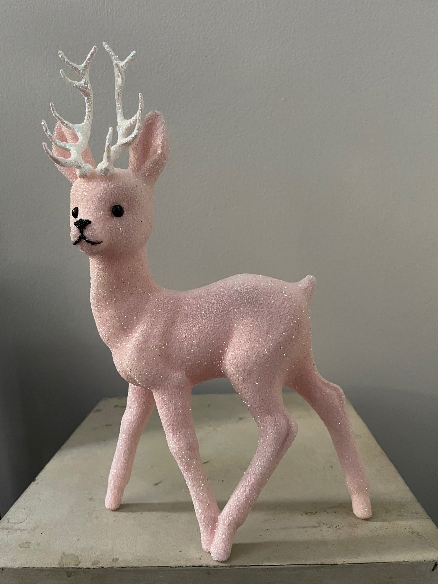Beaded Deer - Soft Pink with White Antlers | Ino Schaller - Bon Ton goods