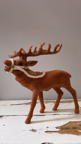 Beaded Grand Reindeer with Reins - Copper - Bon Ton goods