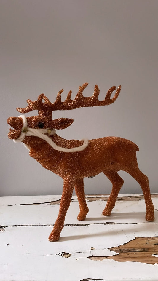 Beaded Grand Reindeer with Reins - Copper | Ino Schaller - Bon Ton goods