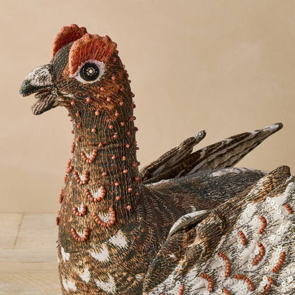 Beaded Grouse Novelty Plush Pillow | John Derian - Bon Ton goods