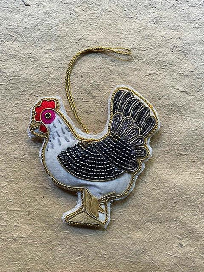Beaded Hen Ornament - Bon Ton goods