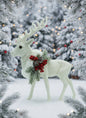 Beaded Large Grand Reindeer - White with Fur and Big Decoration | Ino Schaller - Bon Ton goods