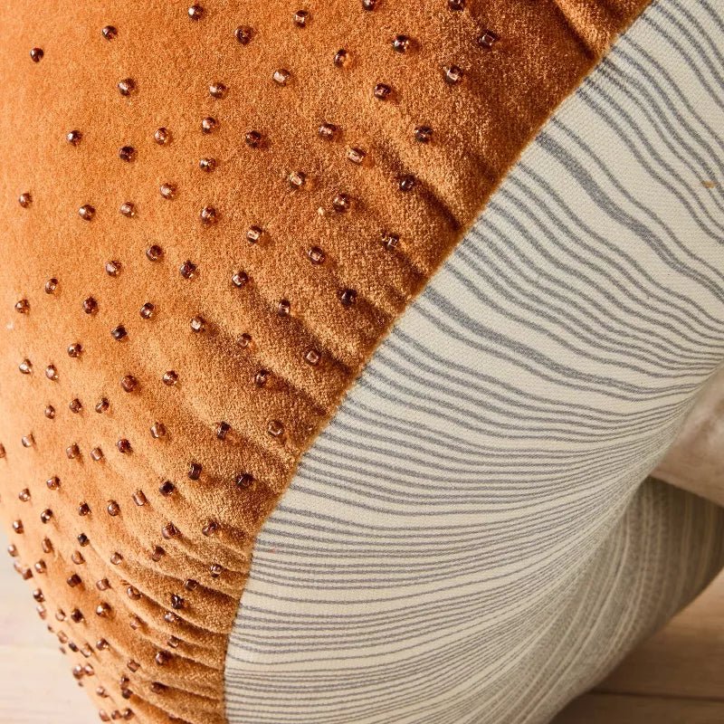Beaded Mushroom Novelty Plush Pillow Brown | John Derian - Bon Ton goods