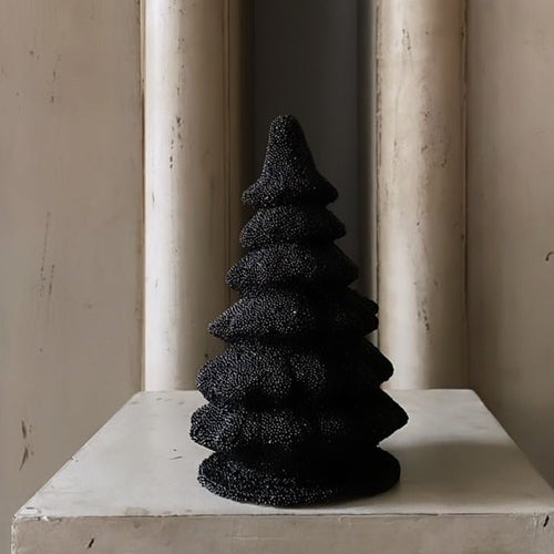 Beaded Papier Mâché Christmas Tree - Black - Bon Ton goods