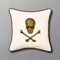 Beaded Skull and Crossbones Square Throw Pillow | John Derian - Bon Ton goods