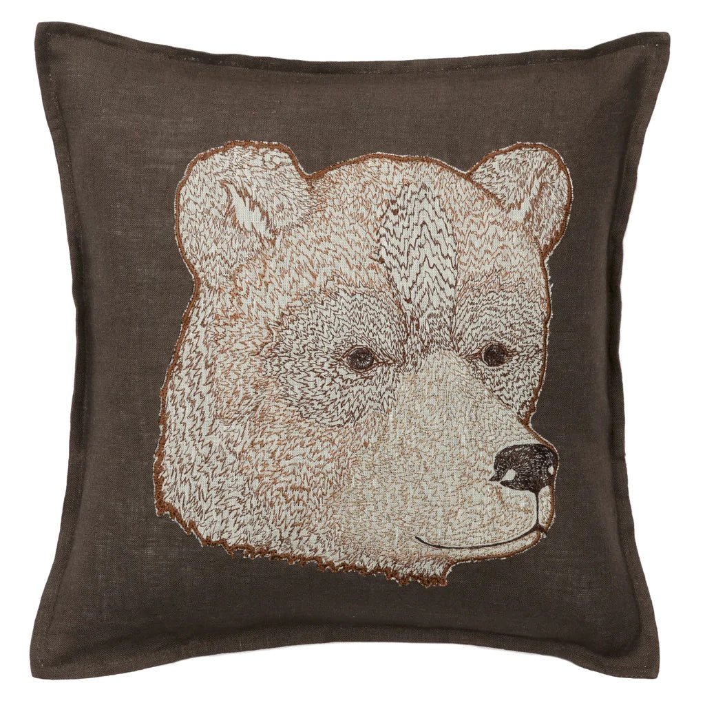 Bear Appliqué Pillow - Bon Ton goods