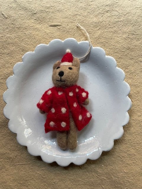 Bear with Dotted Coat Christmas ornament | Christmas Ornament - Bon Ton goods