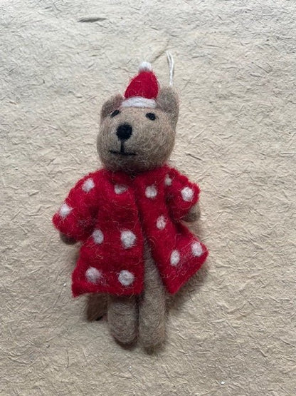 Bear with Dotted Coat Christmas ornament | Christmas Ornament - Bon Ton goods