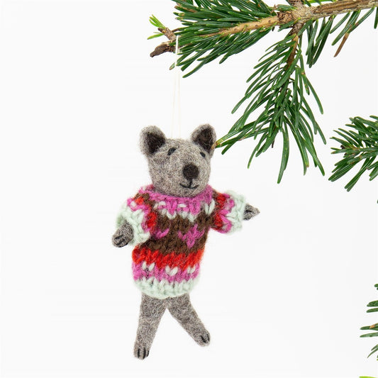 Bear with Knitted Pullover Christmas Ornament - Bon Ton goods